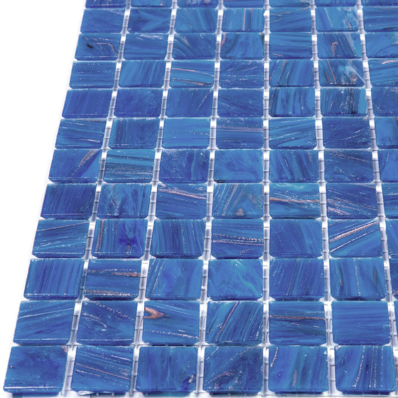 20-pack Celestial 12 in. x 12 in. Glossy Azure Blue Glass Mosaic Wall and Floor Tile (20 sq ft/case)