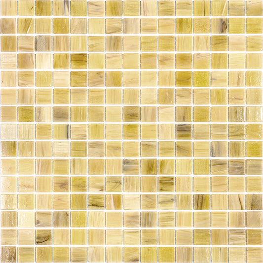 Cream Beige 12x12 Glossy Uniform Square Glass Mosaic Tile (20 pack, 20 sq ft/case) - Sample