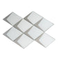 Solace 12x9 White Metallic Silver Glass Mosaic Diamond Wall Tile (5 Pack, 3.91 sq ft/case) - Sample