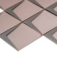 Pink Metallic Silver 12x9 Matte Diamond Glass Mosaic Tile (5 pack, 3.91 sq ft/case)