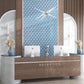 Blue Metallic Silver 12x9 Matte Diamond Glass Mosaic Tile (5 pack, 3.91 sq ft/case)