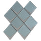 Solace 12x9 Green Metallic Silver Glass Mosaic Diamond Wall Tile (5 Pack, 3.91 sq ft/case) - Sample