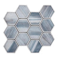 Sample - Light Frost Blue 9x10 Matte Hexagon Glass Mosaic Tile (5 pack, 3.28 sq ft/case)