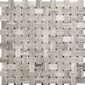 Sample - Athens, Wooden Grey 12x12 Polished Basketweave Marble Mosaic Tile (5 pack, 4.83 sq ft/case)
