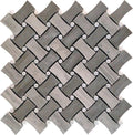 Sample - Eastern White, Wooden & Athens Grey 11x11 Polished Basketweave Marble Mosaic Tile (5 pack, 4.2 sq ft/case)