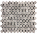 Sample - Wooden Grey 11x12 Polished Hexagon Marble Mosaic Tile (5 pack, 4.55 sq ft/case)