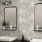 Wooden Gray 12x12 Polished Herringbone Marble Mosaic Tile (5 pack, 5.29 sq ft/case) - Sample