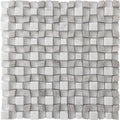 Sample - Wooden Grey, Asian White, Glass 11x11 Polished Multi-shaped Marble Mosaic Tile (5 pack, 4.43 sq ft/case)
