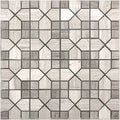 Sample - Wooden Beige Light Dark 12x12 Polished Hexagon Marble Mosaic Tile (5 pack, 5 sq ft/case)