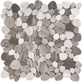 Sample - Wooden Grey 12x12 Polished Multi-shaped Marble Mosaic Tile (5 pack, 5.08 sq ft/case)