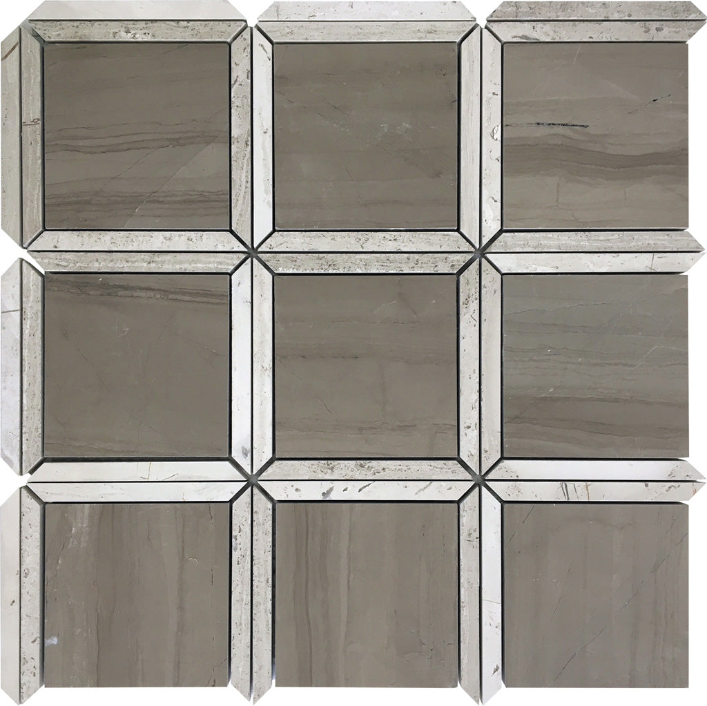 12x12 Gray Square Polished Tile