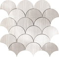 Sample - Wooden Grey 12x12 Polished Semicircular Marble Mosaic Tile (5 pack, 4.83 sq ft/case)