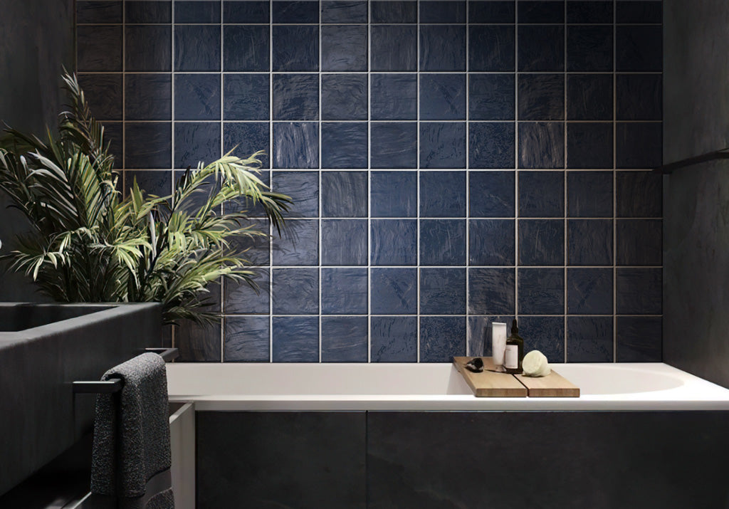 Dark Blue 5x5 Glossy Subway Ceramic Tile (57 pack, 10.76 sq ft/case) - Sample