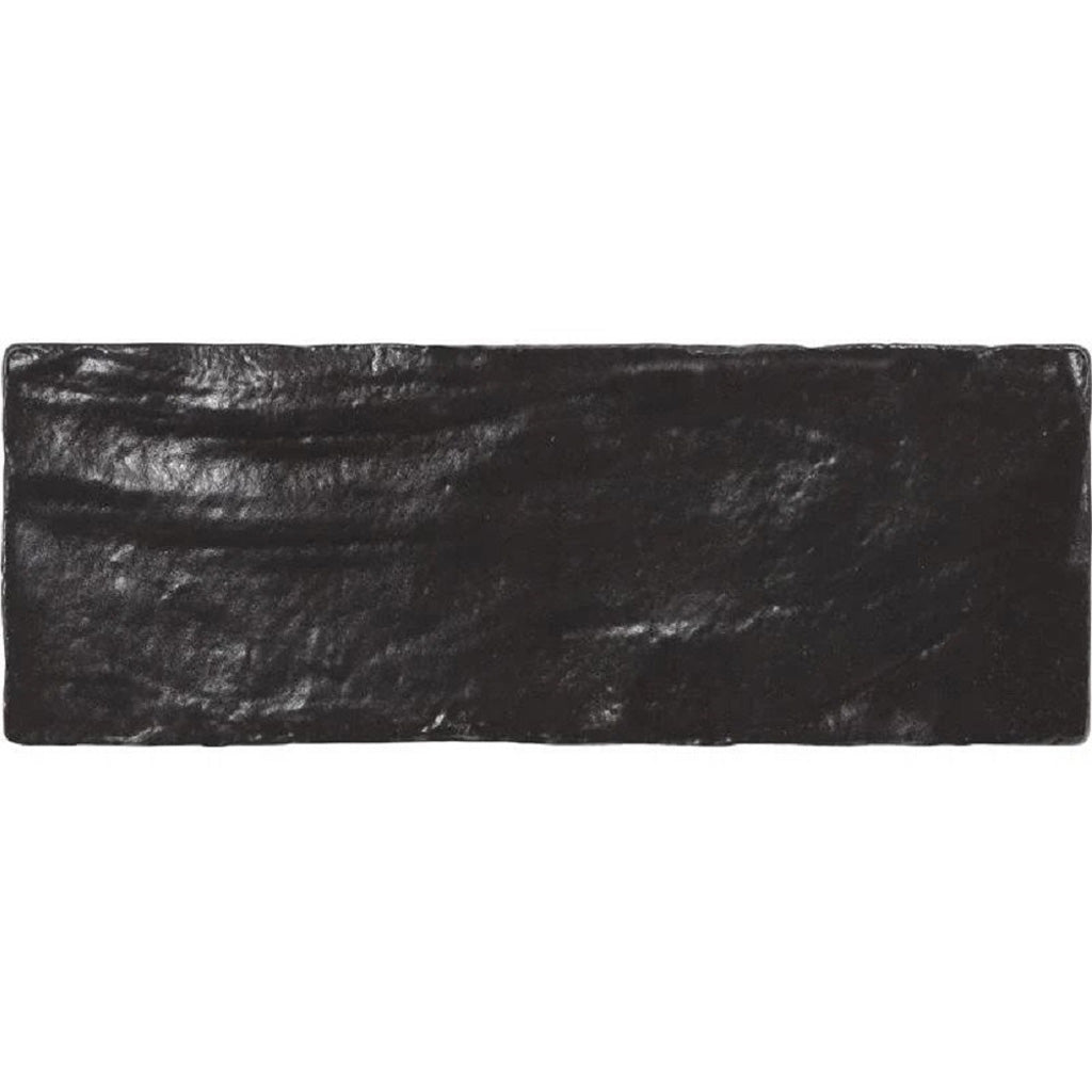Black 2.5x8 Glossy Matte Subway Ceramic Tile | Ideal for Indoor