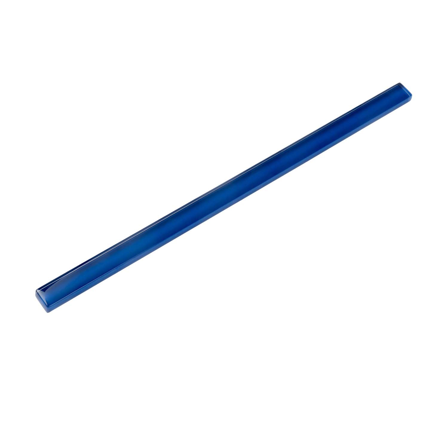 Cobalt Blue 0.5x12 Glossy Glass Pencil Tile Trim (10 pack, 0.5 sq ft/case) - Sample