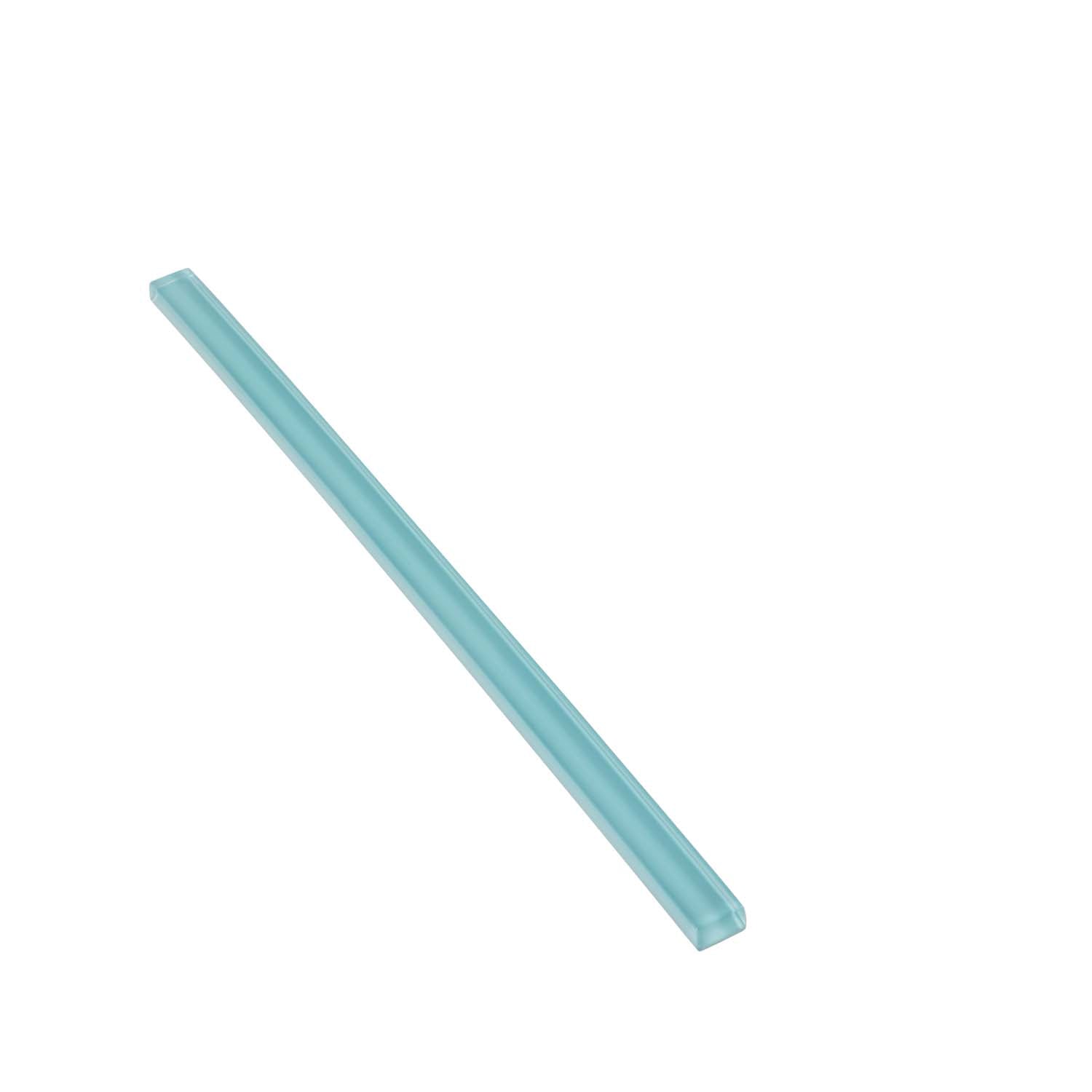 10 pack Sky Blue 0.6-in W x 12-in L Glass Glossy Pencil Liner Tile Trim (0.5 Sq ft/case) - Sample