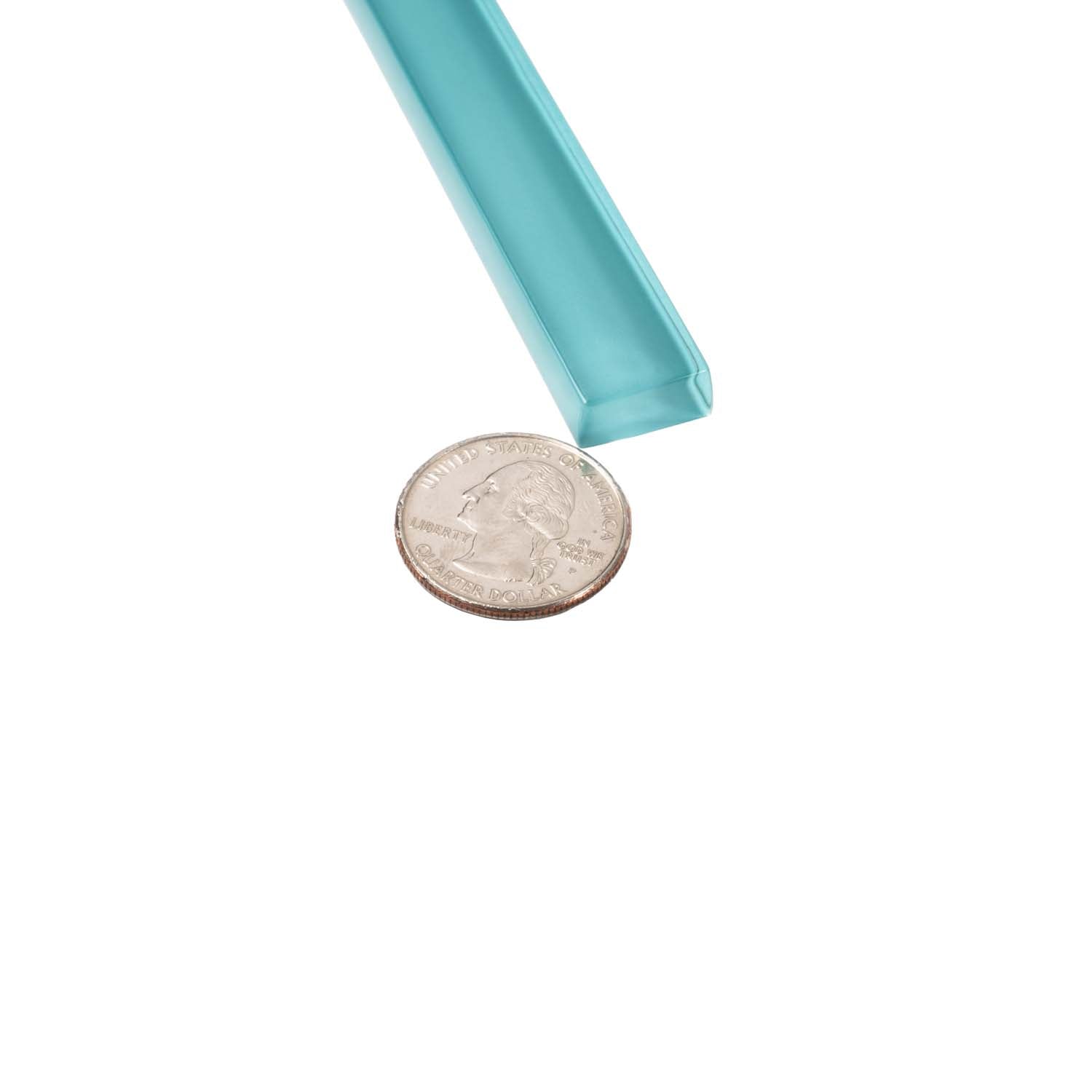 10 pack Sky Blue 0.6-in W x 12-in L Glass Glossy Pencil Liner Tile Trim (0.5 Sq ft/case) - Sample