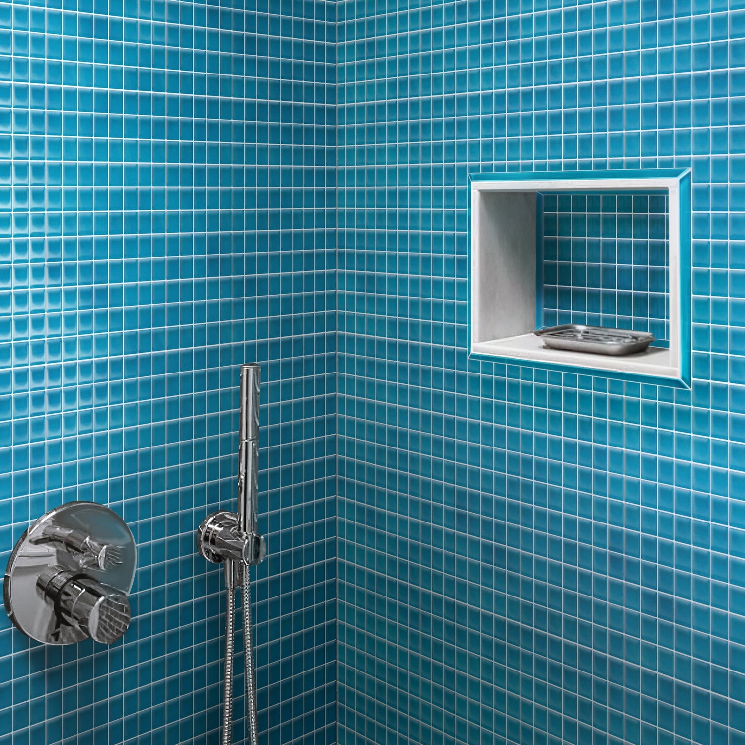 Sapphire Blue 12x12 Glossy Square Glass Mosaic Tile (10 pack, 9.67 sq ft/case) - Sample