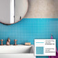 Sapphire Blue 0.5x12 Matte Glass Pencil Tile Trim (10 pack, 0.5 sq ft/case) - Sample