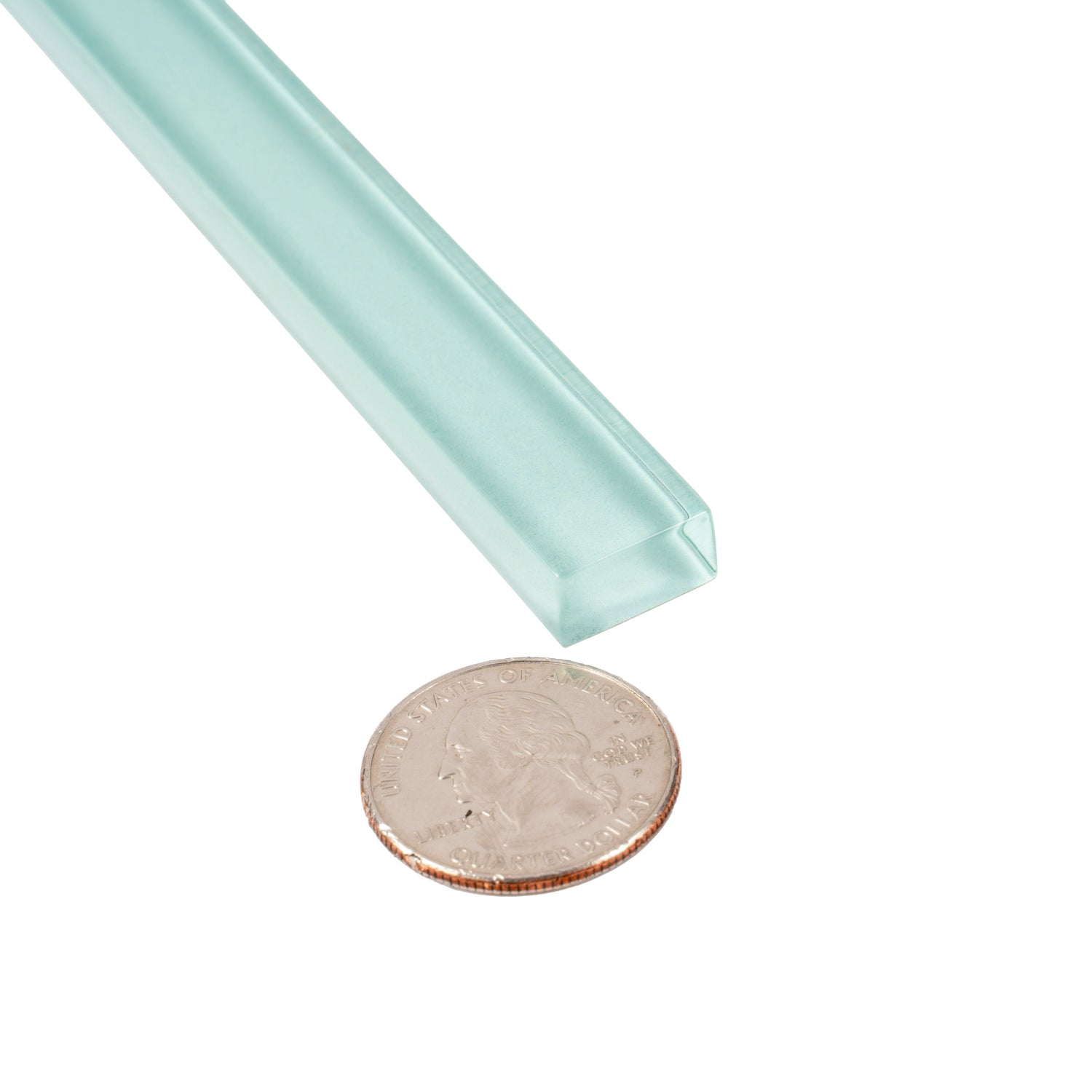 Blizzard Blue 0.5x12 Glossy Glass Pencil Tile Trim (10 pack, 0.5 sq ft/case) - Sample