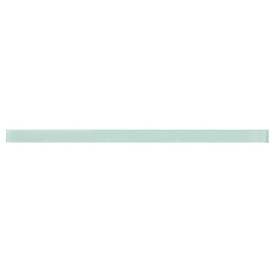 Sample-Blizzard Blue 0.5x12 Glossy Glass Pencil Tile Trim (10 pack, 0.5 sq ft/case)