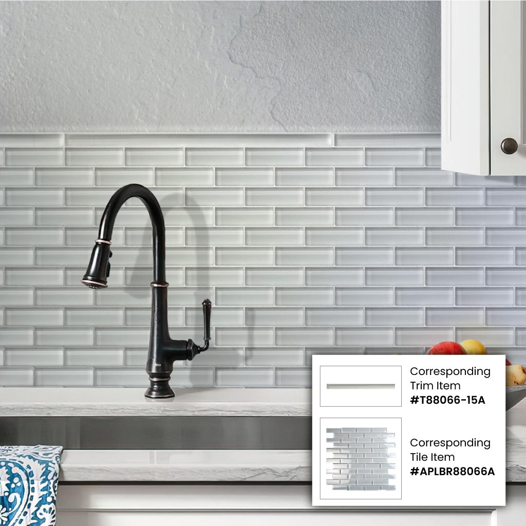 White 12x12 Glossy Brick Glass Mosaic Tile (5 pack, 4.92 sq ft/case) - Sample