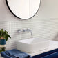 1x1 Lace White Glass Tile