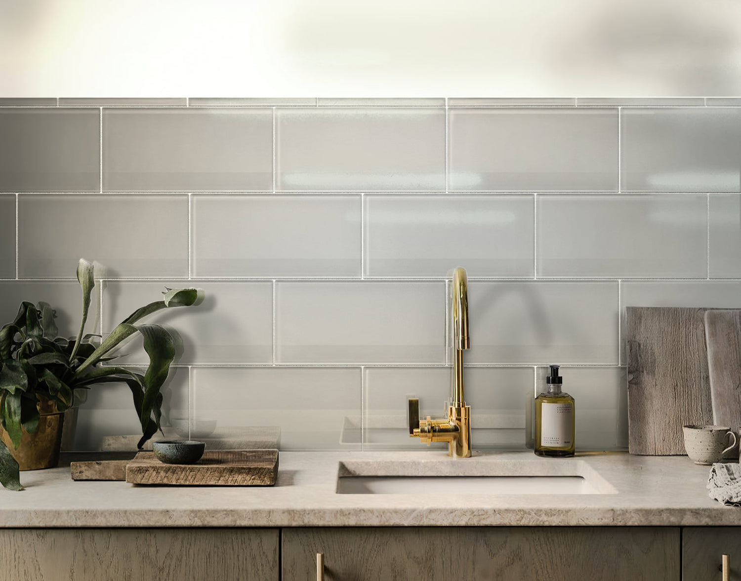 Lace White 8x16 Glossy Subway Glass Tile (15 pack, 13.33 sq ft/case) - Sample