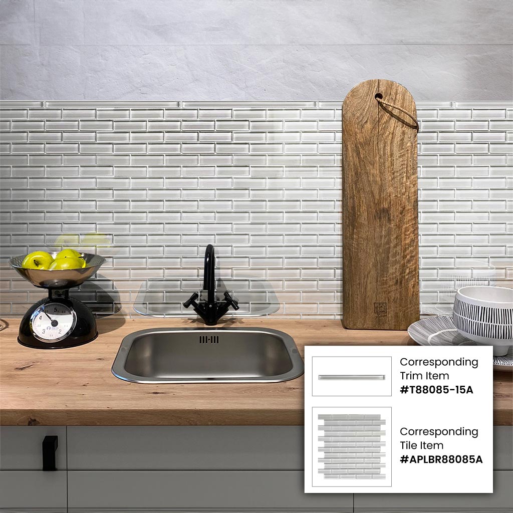 Light Taupe Beige 12x12 Glossy Brick Glass Mosaic Tile (5 pack, 4.92 sq ft/case) - Sample