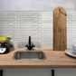 Light Taupe Beige 12x12 Glossy Brick Glass Mosaic Tile (5 pack, 4.92 sq ft/case) - Sample