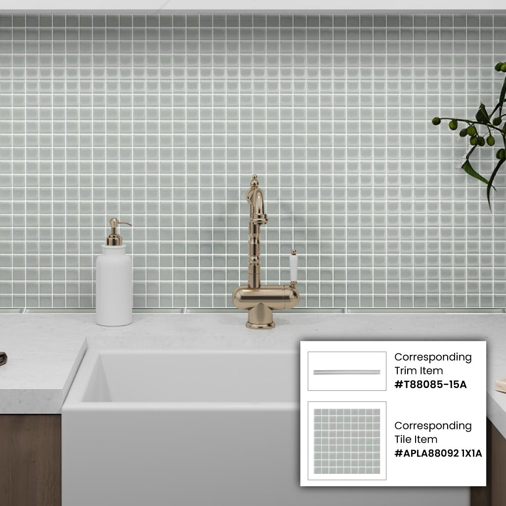 10 pack Gray 11.8 in. x 11.8 in. 1x1 Matte Finished Glass Mosaic Tile (9.67 sq ft/case) - Sample