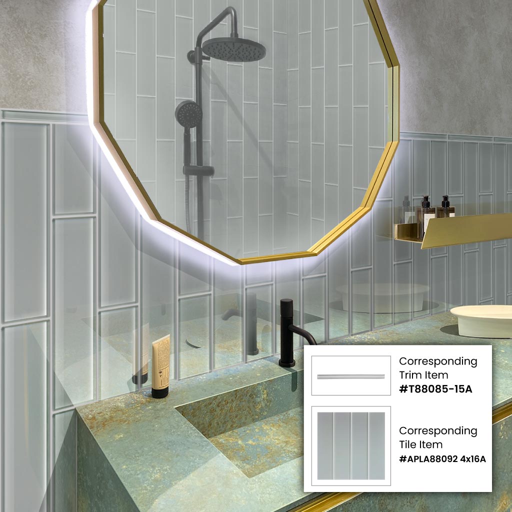 Gray 4x16 Subway Glossy Glass Tile (12 pack, 5.33 sq ft/case) - Sample