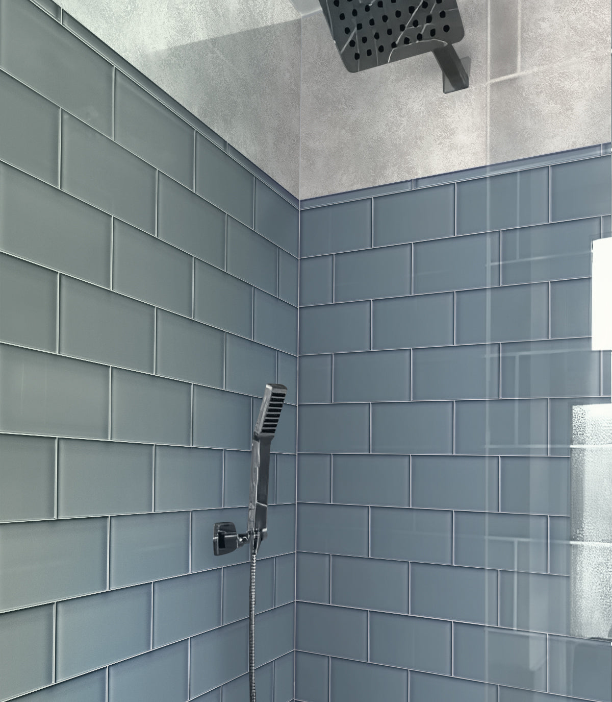 Gray 3x6 Glossy Subway Glass Tile (40 pack, 5 sq ft/case) - Sample
