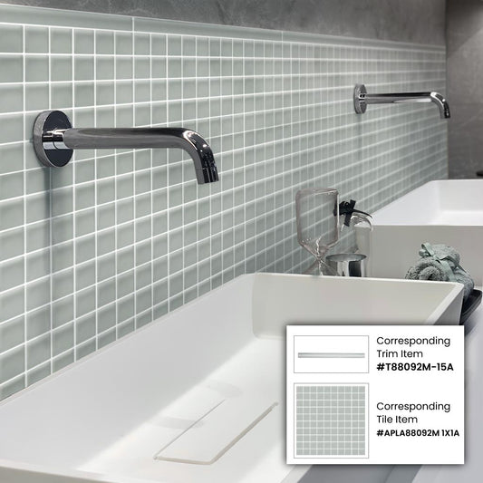 Gray 0.5x12 Matte Glass Pencil Tile Trim (10 pack, 0.5 sq ft/case) - Sample