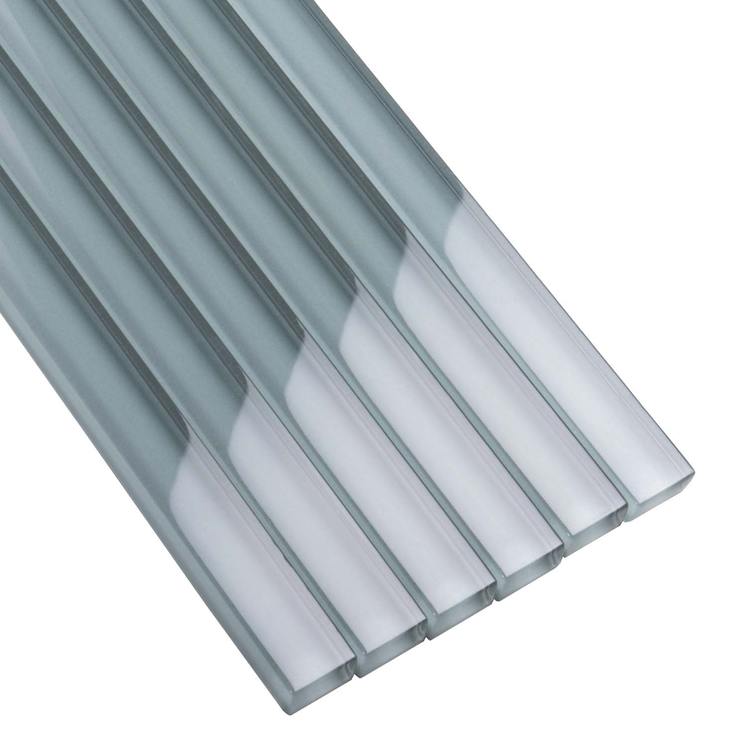 Fossil Gray 0.5x12 Glossy Glass Pencil Tile Trim (10 pack, 0.5 sq ft/case) - Sample