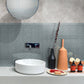 Stone Blue 11x13 Glossy Herringbone Glass Mosaic Tile (5 pack, 4.8125 sq ft/case) - Sample