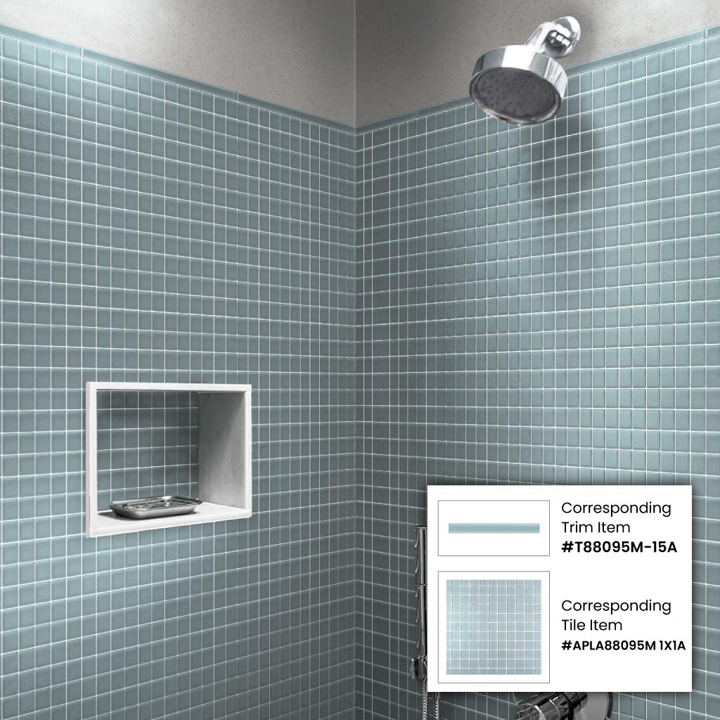 Stone Blue 12x12 Matte Square Glass Mosaic Tile (10 pack, 9.67 sq ft/case) - Sample
