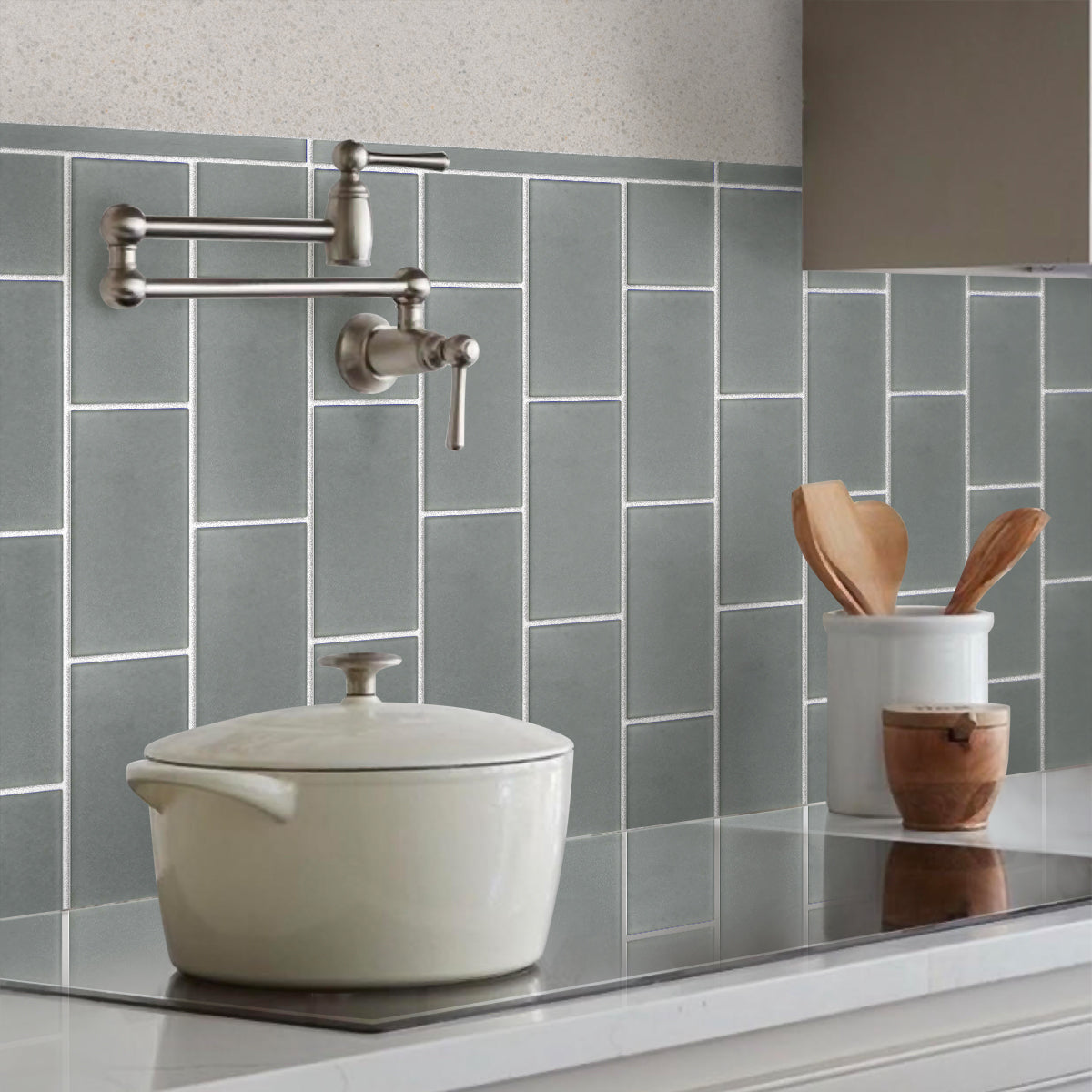 Stone Blue 3x6 Matte Subway Glass Tile (40 pack, 5 sq ft/case) - Sample