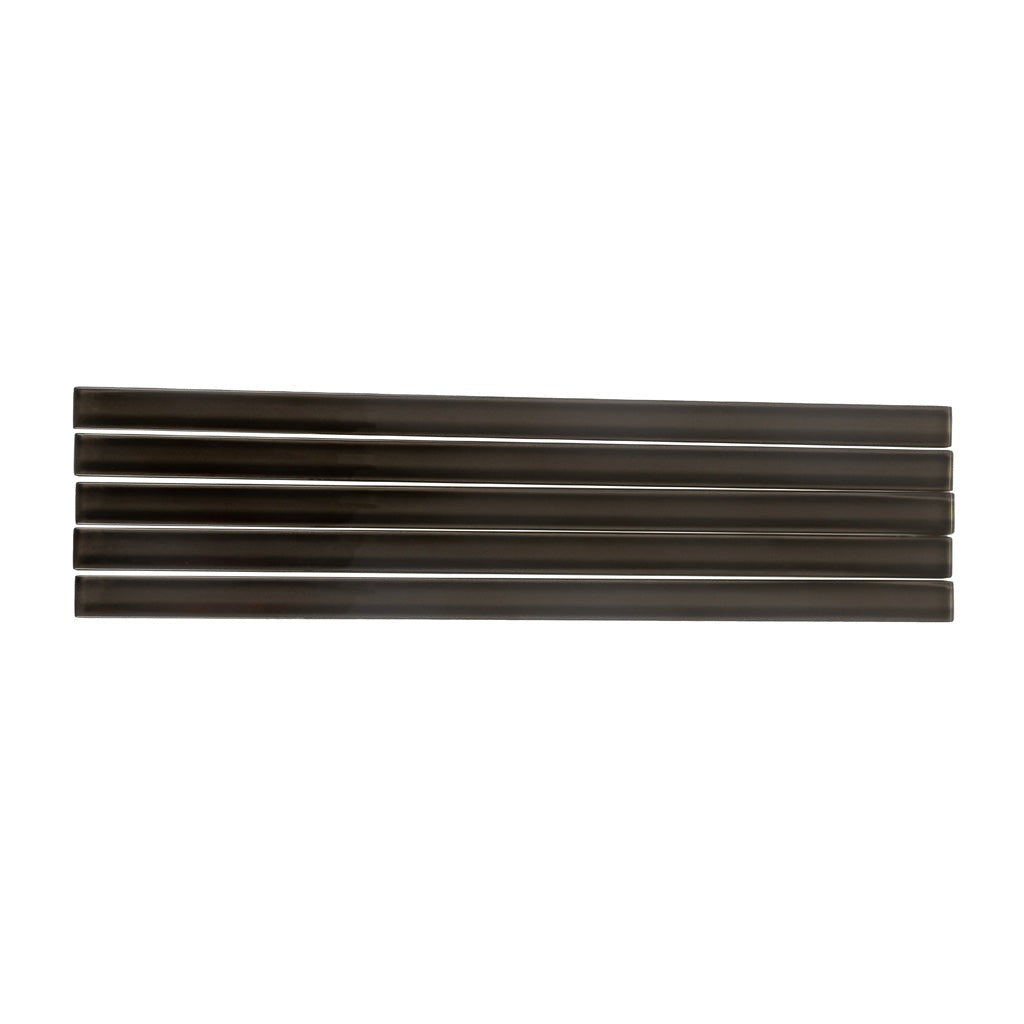 Ash Gray 0.5x12 Glass Glossy Pencil Tile Trim (10 pack, 0.5 sq ft/case) - Sample