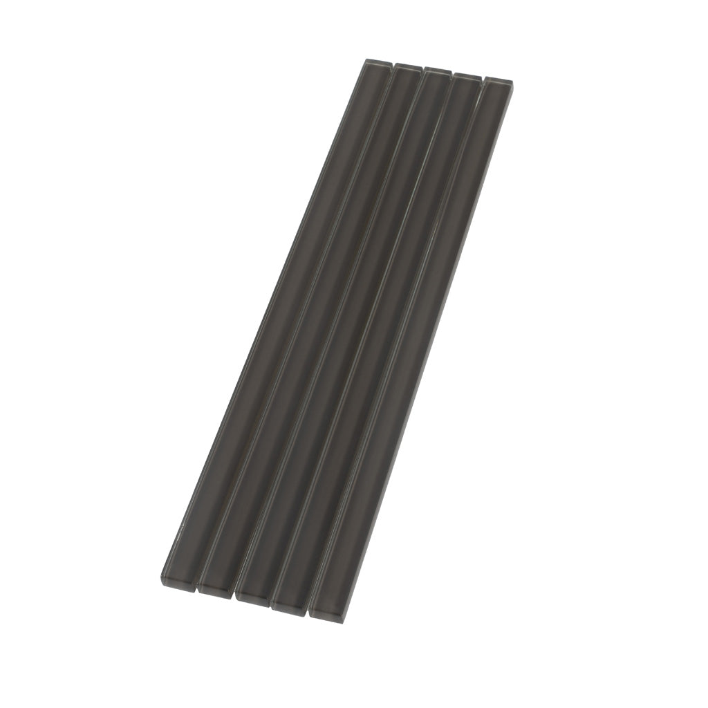 Ash Gray 0.5x12 Glass Glossy Pencil Tile Trim (10 pack, 0.5 sq ft/case) - Sample