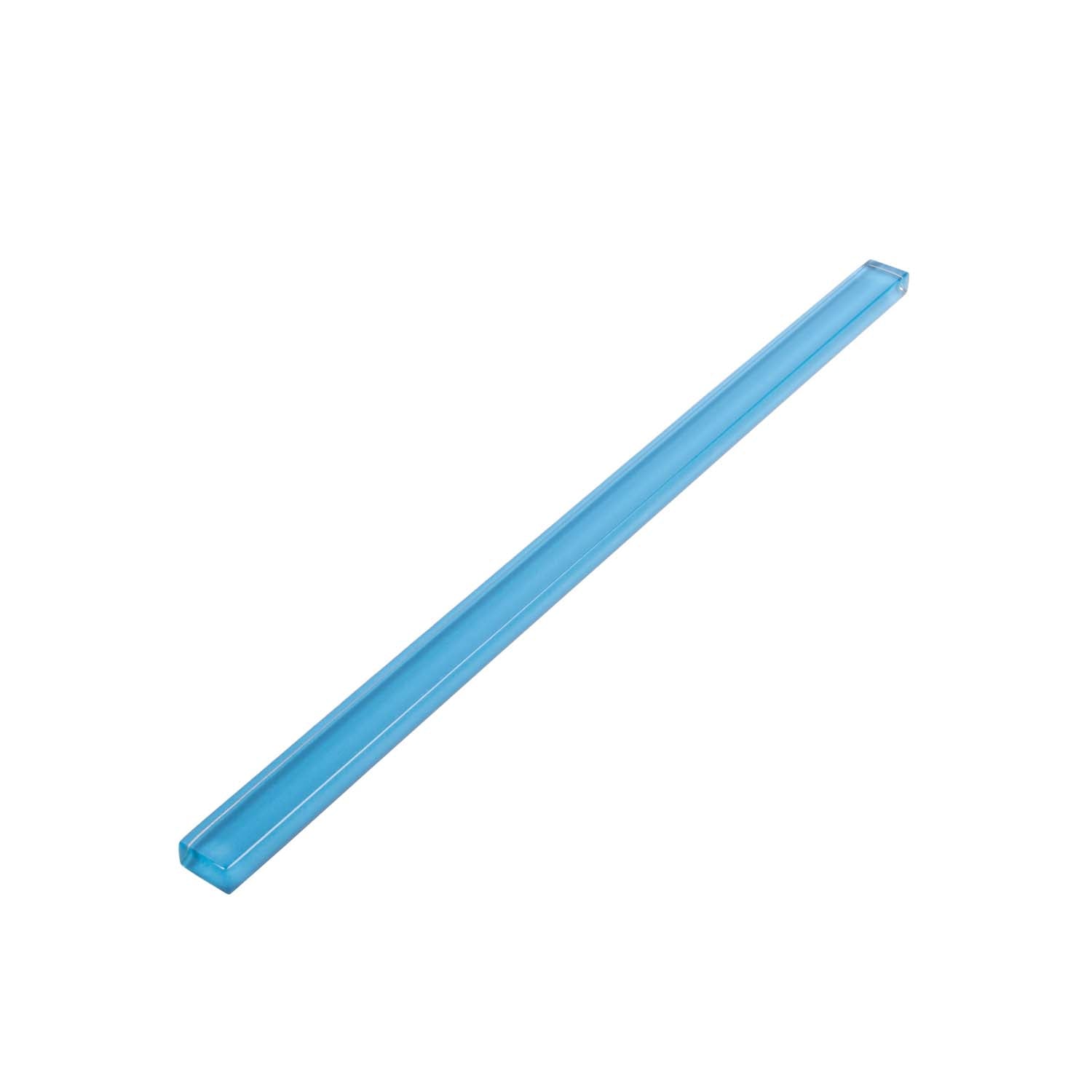 Cerulean Blue 0.5x12 Glossy Glass Pencil Tile Trim (10 pack, 0.5 sq ft/case) - Sample