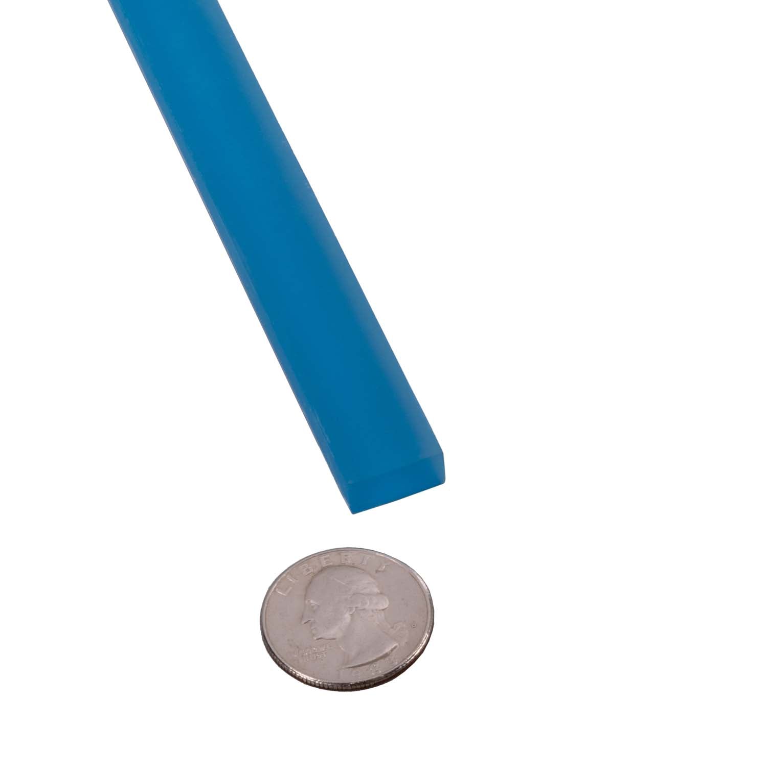 Cerulean Blue 0.5x12 Matte Glass Pencil Tile Trim (10 pack, 0.5 sq ft/case) - Sample