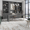 White matte porcelain plank floor tile with distressed wood look, 6x36 inches, suitable for indoor and outdoor flooring