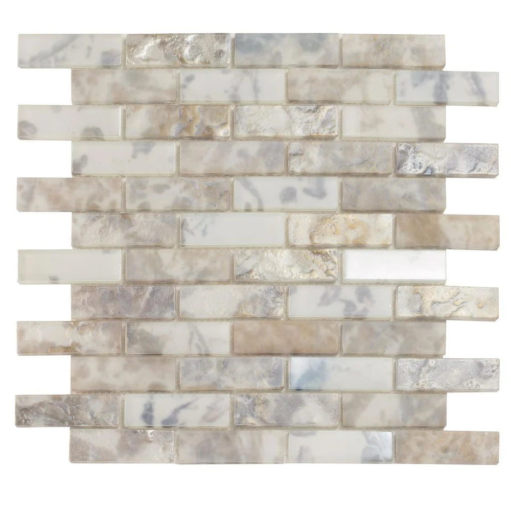 Verre 11.7 in. x 11.7 in. Matte Grey Glass Mosaic Wall and Floor Tile (9.5 sq ft/case) - 10 pack