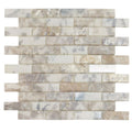 Sample - Grey 12x12 Matte Brick Glass Mosaic Tile (10 pack, 9.5 sq ft/case)