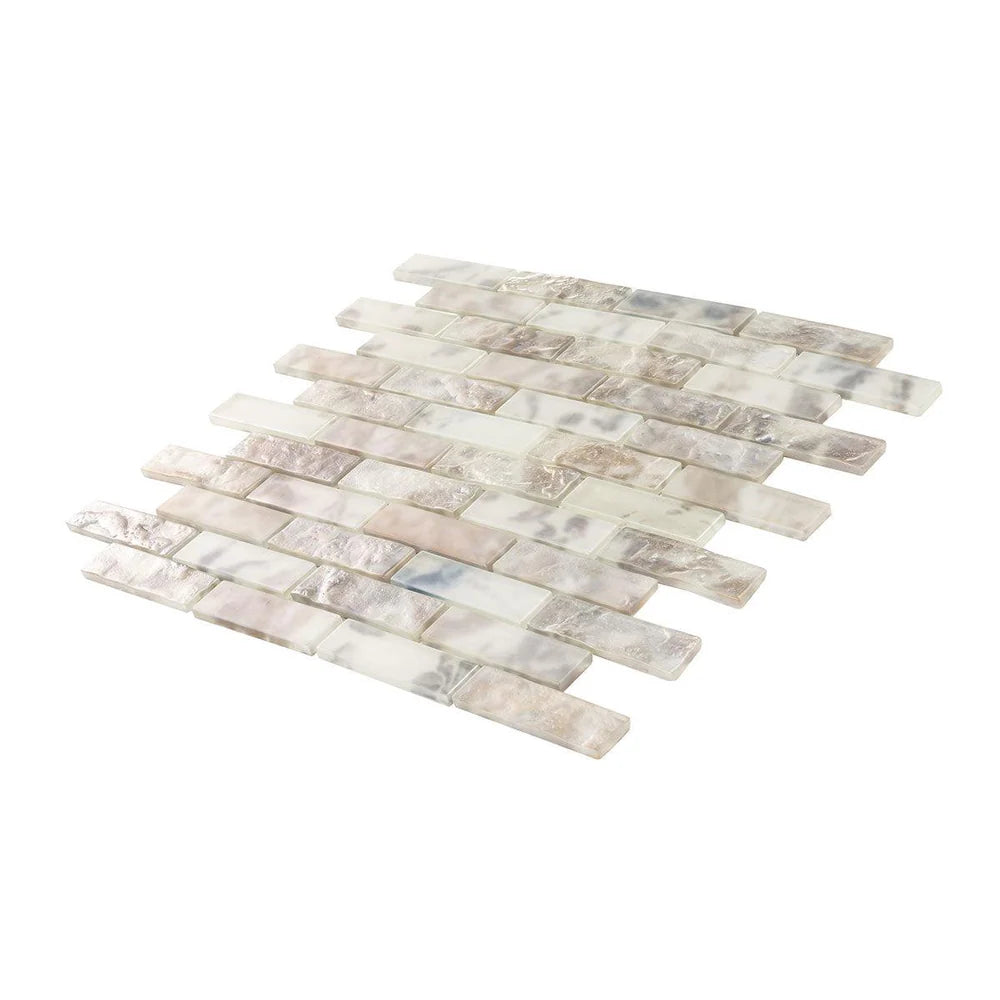 Verre 11.7 in. x 11.7 in. Matte Grey Glass Mosaic Wall and Floor Tile (9.5 sq ft/case) - 10 pack