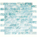 Sample - Aqua 12x12 Matte Brick Glass Mosaic Tile (10 pack, 9.5 sq ft/case)