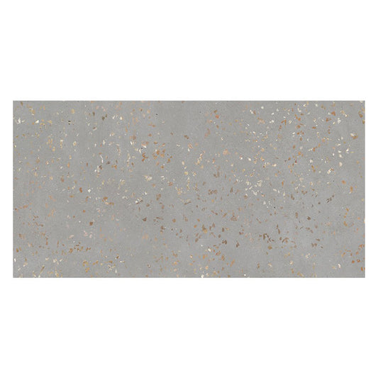 Terra Mia 23.7 in. x 47.25 in. Polished Warm Gray with Gold Flecks Porcelain Large Format Wall and Floor Tile (15.49 sq ft/case) - 2 Pack