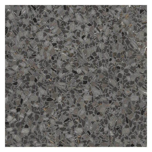 Terra Mia 35.43 in. x 35.43 in. Matte Charcoal Black with Gray Flecks Porcelain Large Format Wall and Floor Tile (8.72 sq ft/case) - 1 Pack