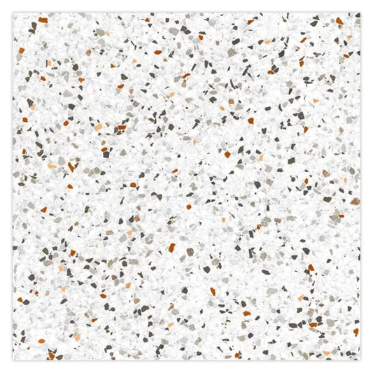 Terra Mia 23.94 in. x 23.94 in. Matte Bright White with Orange, beige flecks Porcelain Large Format Wall and Floor Tile (15.93 sq ft/case) - 4 Pack